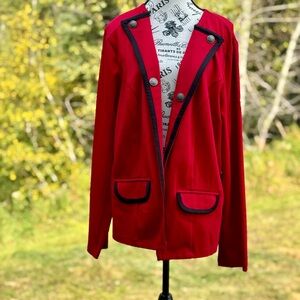 Torrid Red Blazer with Black Accents